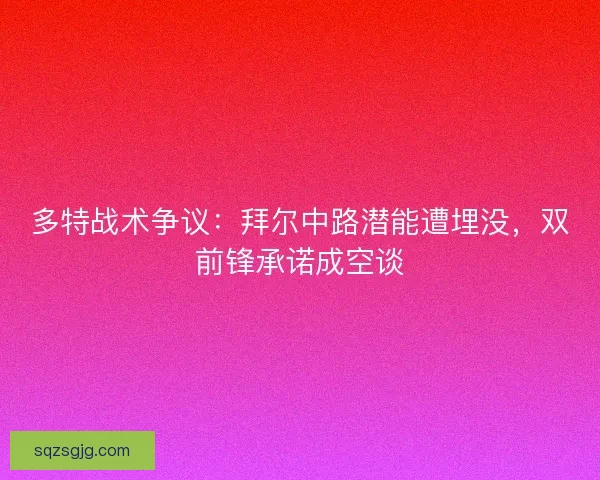 多特战术争议：拜尔中路潜能遭埋没，双前锋承诺成空谈