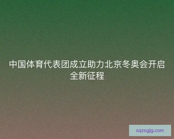 中国体育代表团成立助力北京冬奥会开启全新征程 中国体育代表团成立助力北京冬奥会开启全新征程